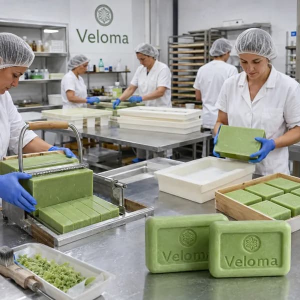 Evelyn’s Herbal Co. soap being made